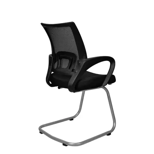 SAHANI Medium Back Office Chair Fabric Arm Rest Black, SSF-09