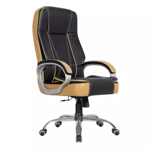 NEWTURN Creta Boss Office Chair High Back Standard Size Metal Material 5 Wheel Revolving Black & Yellow