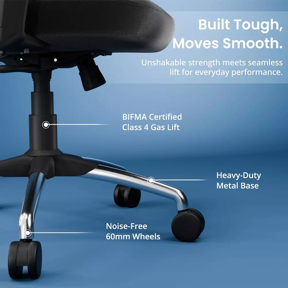 Vergo Office Chair Inspire HB High Back Black for WFH/Study/Computer Desk with Adjustable Armrests