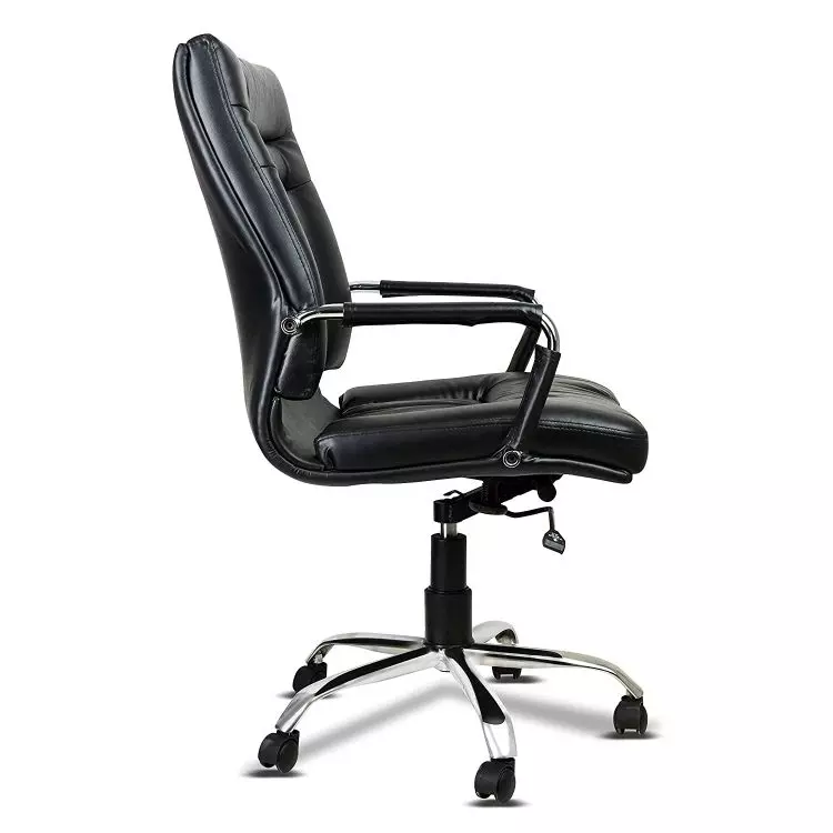 Ib basics Black Leatherette Medium Back Ergonomicanomic Office Executive Chair