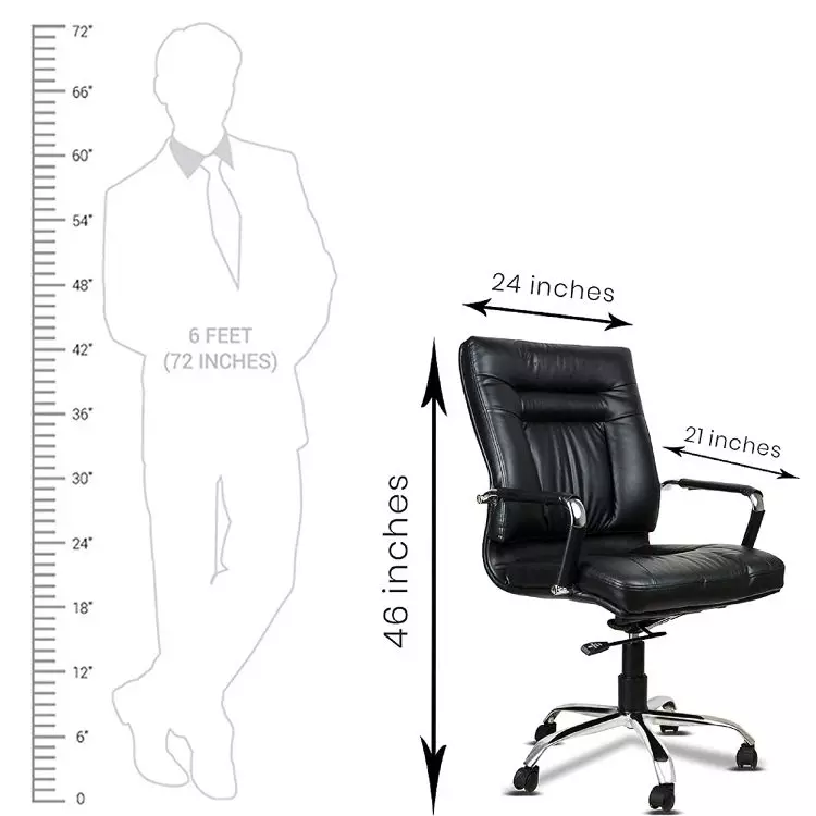 Ib basics Black Leatherette Medium Back Ergonomicanomic Office Executive Chair