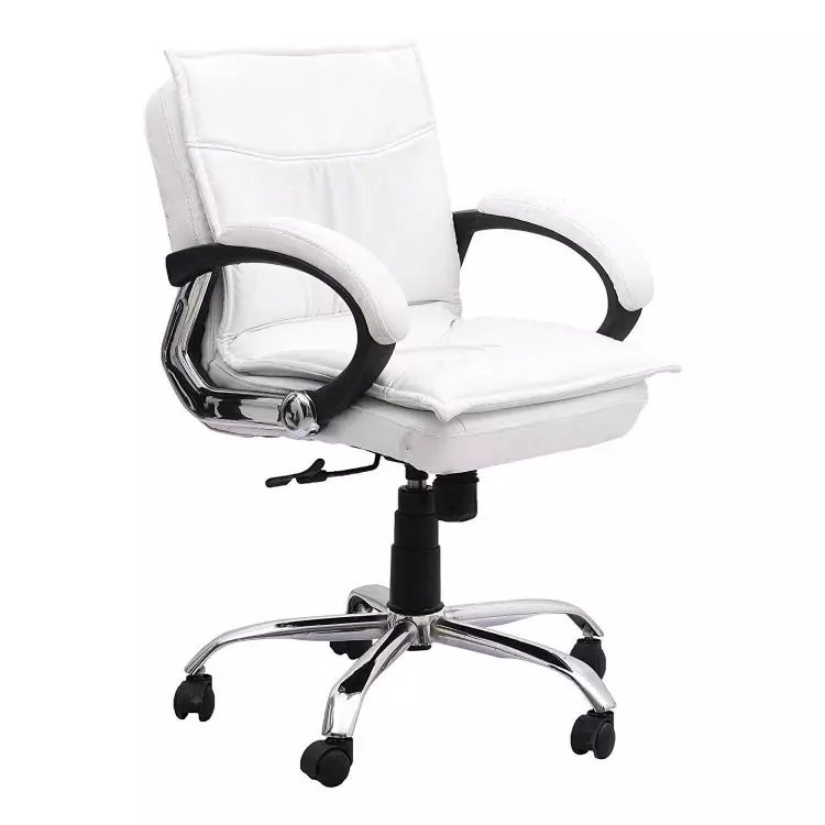 Ib basics White Leatherette Sofen Comfortable Boss Chair