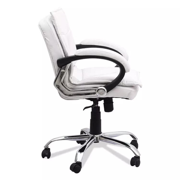Ib basics White Leatherette Sofen Comfortable Boss Chair