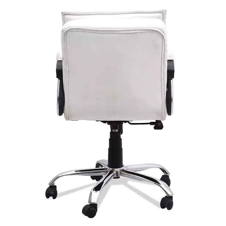 Ib basics White Leatherette Sofen Comfortable Boss Chair