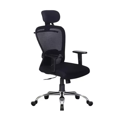 Activa CRETA Ergonomic Desk Chair with Adjustable Height & Lumbar Support High Back Mesh Fabric Black for Home & Office Use