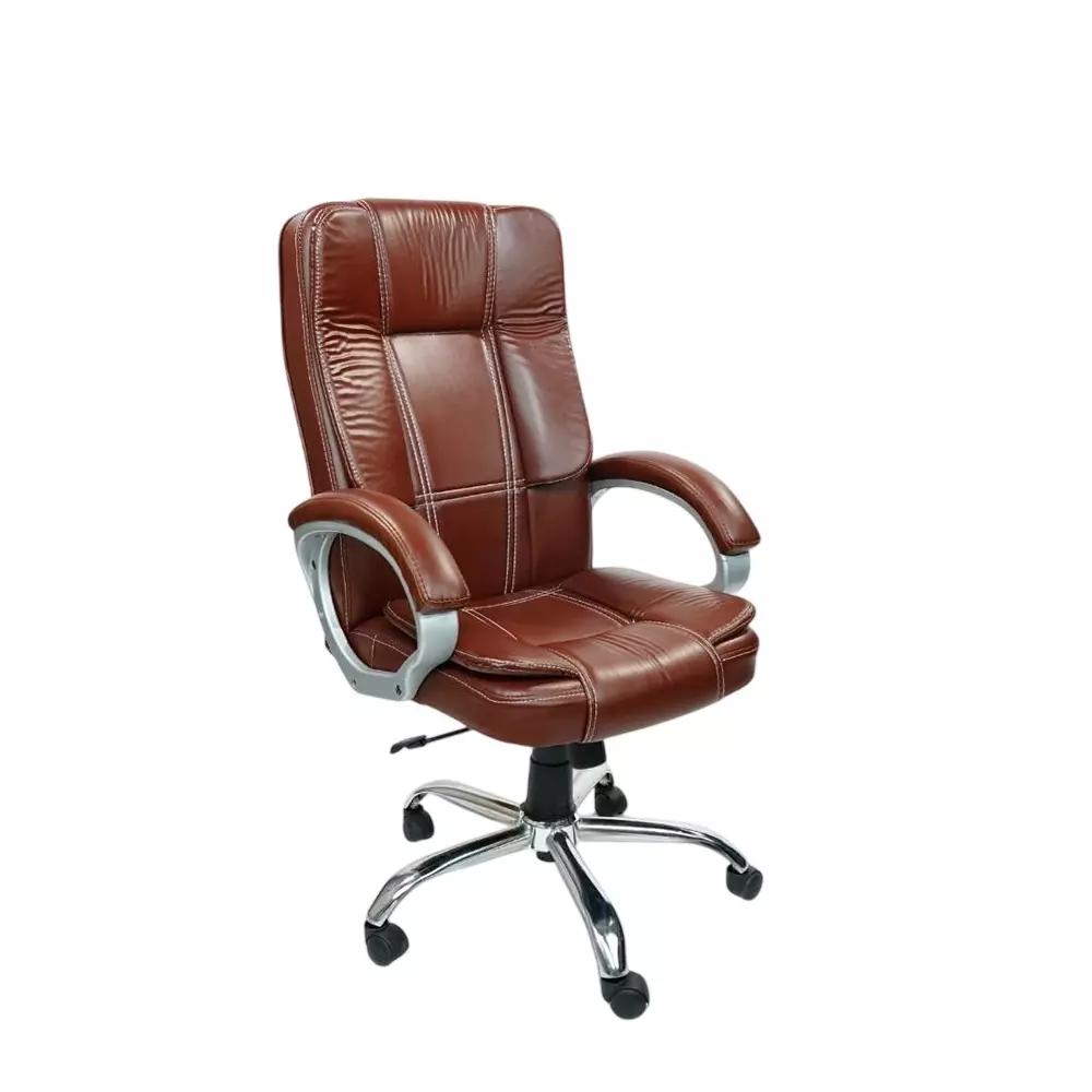 Activa Space Executive Office Chair With Arm Rest High Back PU Leather Coffee for Home & Office Use