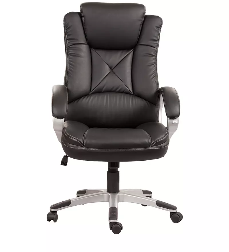 Caddy High Back Revolving office and Home Chair Black PU Leatherette CD101