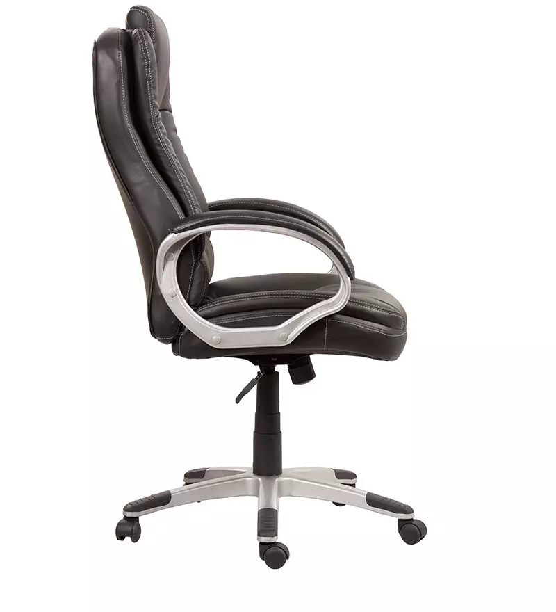 Caddy High Back Revolving office and Home Chair Black PU Leatherette CD101
