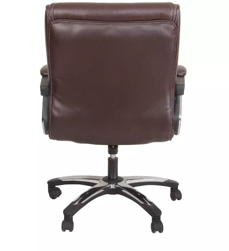 Caddy Low Back Revolving office and Home Chair Brown PU Leatherette CD110