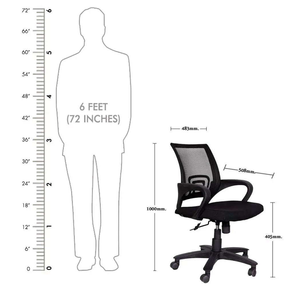 Ib basics Shire Medium Back Office Chair - Black CBL022