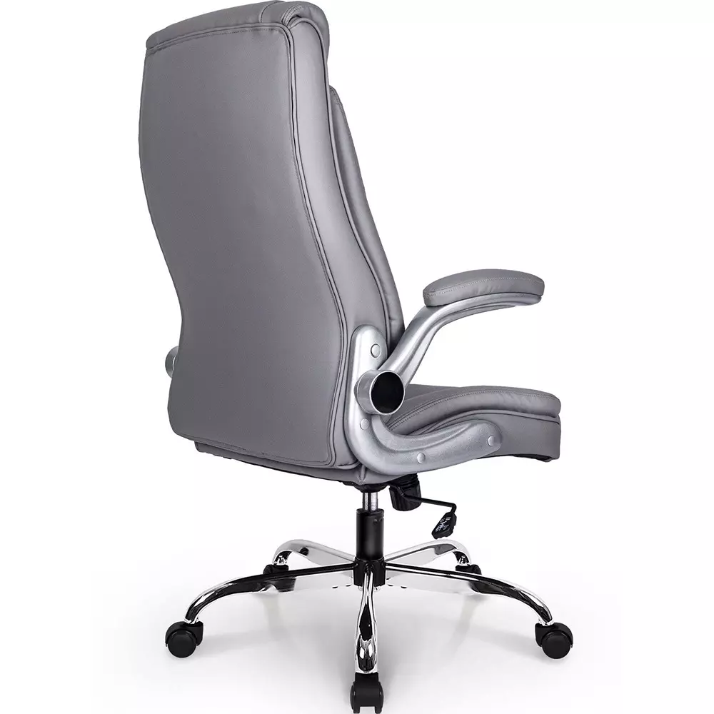 CHAIRTECH High Back Office Conference Chair Leatherette Grey Ergonomic for Office & Professional Use