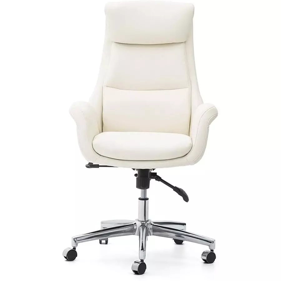 CHAIRTECH High Back Maharaja Office Chair Leatherette White for Office & Professional Use