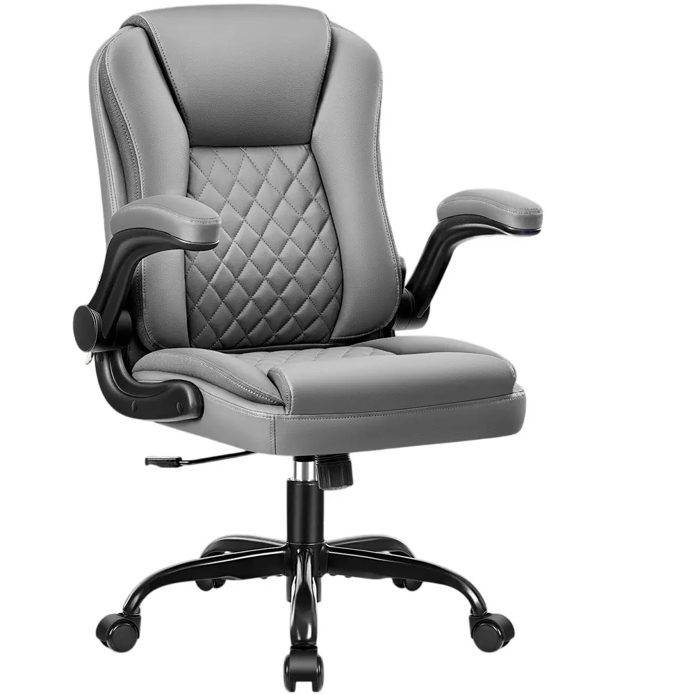 CHAIRTECH Office Conference Chair Leatherette Grey for Office & Professional Use
