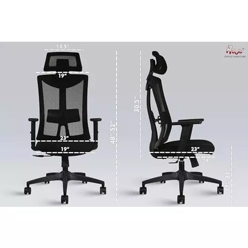Rose Henley Ergonomic Office Chair ‎High Back Black India