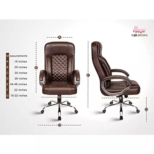 Rose I10 Revolving Office Chair High Back Brown India