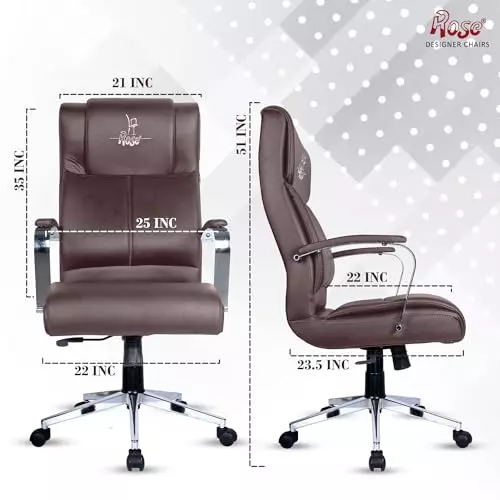Rose  Revolving Office Chair 110 Kg Weight Capacity Brown