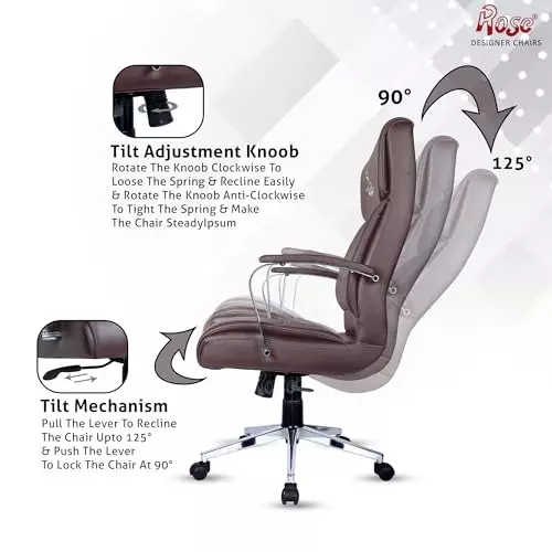 Rose  Revolving Office Chair 110 Kg Weight Capacity Brown
