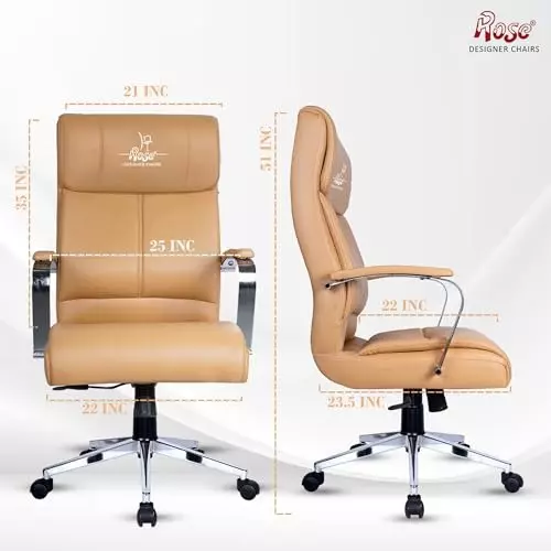 Rose  Revolving Office Chair 110 Kg Weight Capacity Apricot