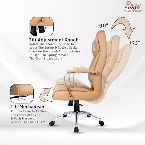 Rose  Revolving Office Chair 110 Kg Weight Capacity Apricot