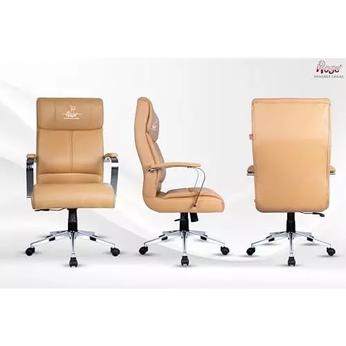 Rose  Revolving Office Chair 110 Kg Weight Capacity Apricot