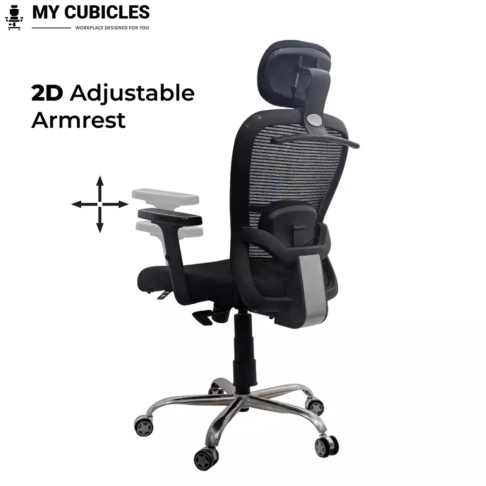 MY CUBICLES Cosmic Horizon Headrest Office Chair High Back Polyurethane Foam Weight Capacity Upto 110 Kg Black, MC0061