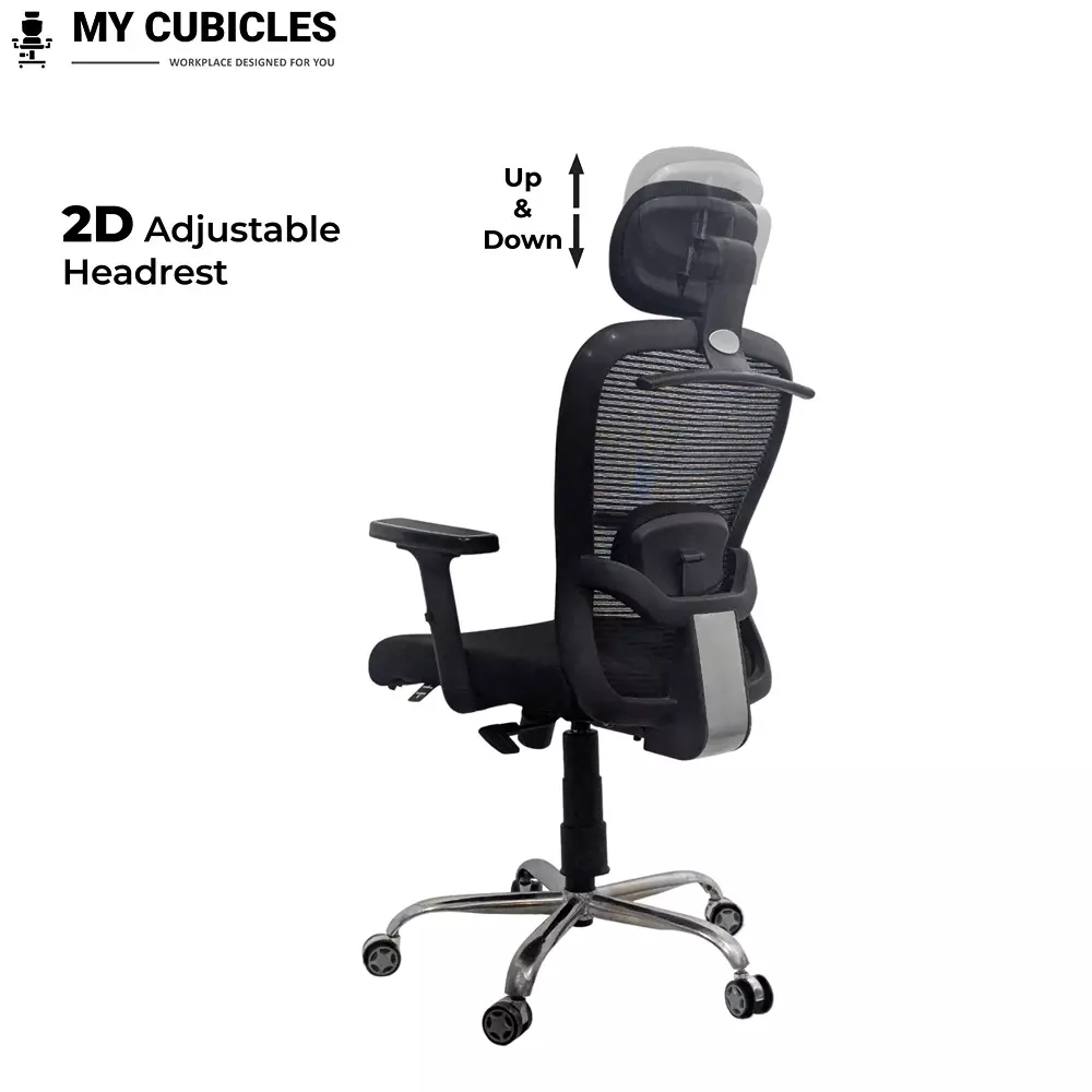 MY CUBICLES Cosmic Horizon Headrest Office Chair High Back Polyurethane Foam Weight Capacity Upto 110 Kg Black, MC0061