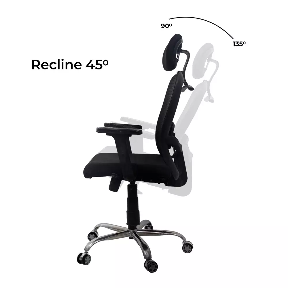 MY CUBICLES Cosmic Horizon Headrest Office Chair High Back Polyurethane Foam Weight Capacity Upto 110 Kg Black, MC0061