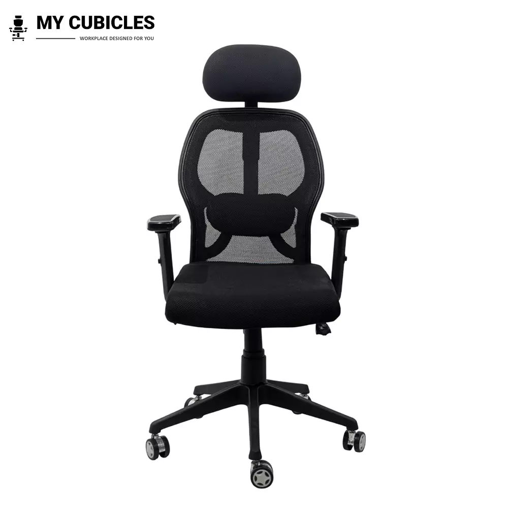 MY CUBICLES Titan Throne Matrix Ergonomic Office Chair High Back Polyurethane Foam Weight Capacity Upto 125 Kg Black, MC0054
