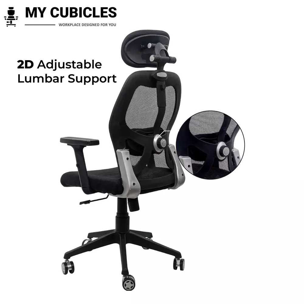 MY CUBICLES Titan Throne Matrix Ergonomic Office Chair High Back Polyurethane Foam Weight Capacity Upto 125 Kg Black, MC0054