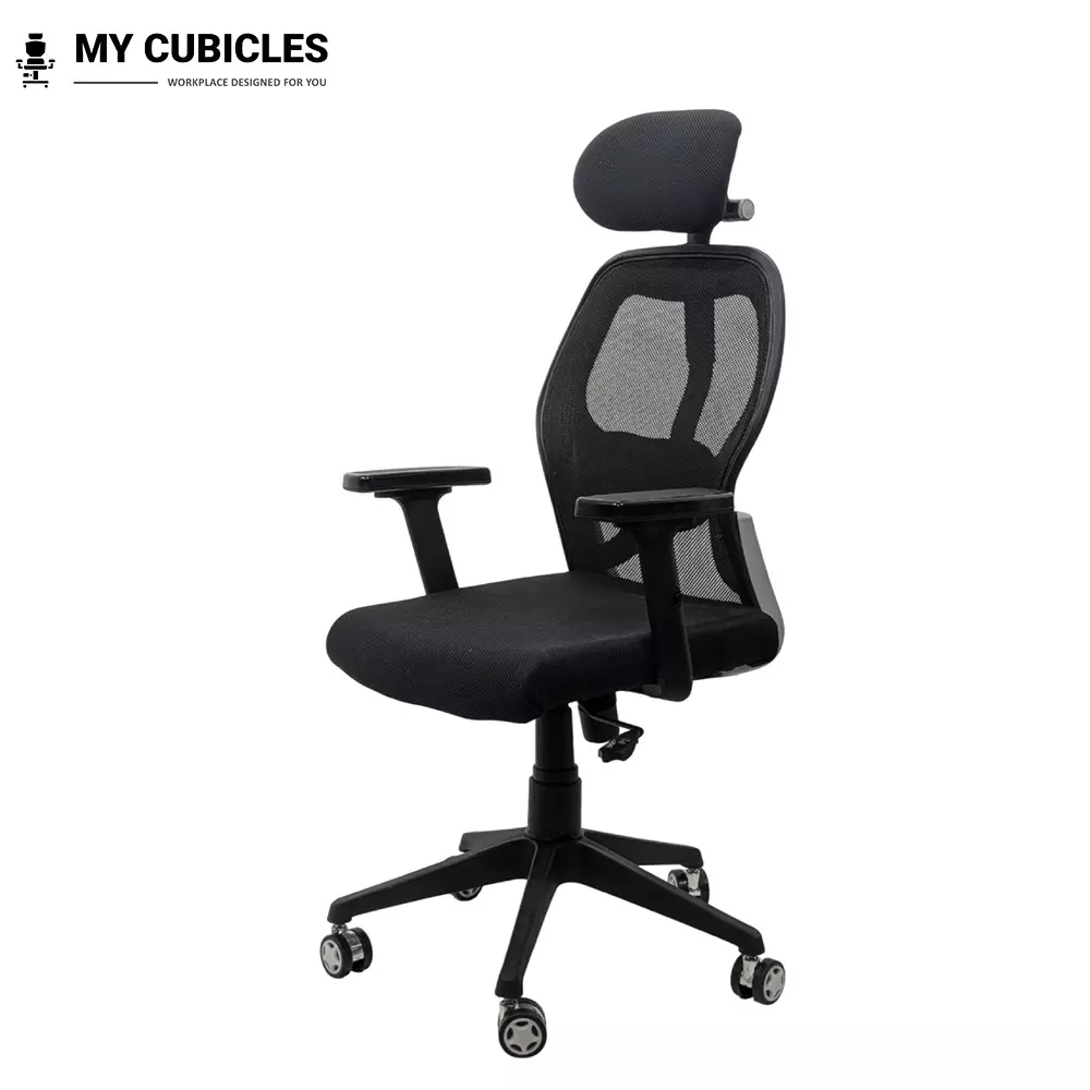 MY CUBICLES Titan Throne Matrix Ergonomic Office Chair High Back Polyurethane Foam Weight Capacity Upto 125 Kg Black, MC0054