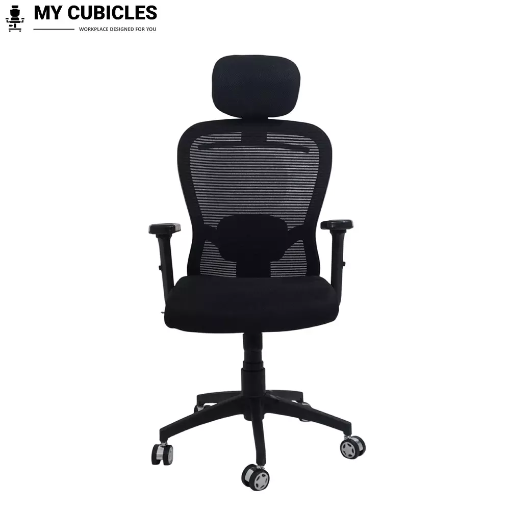 MY CUBICLES Cosmic Horizon Office Ergonomic Chair High Back Polyurethane Foam Weight Capacity Upto 120 Kg Black, MC0094