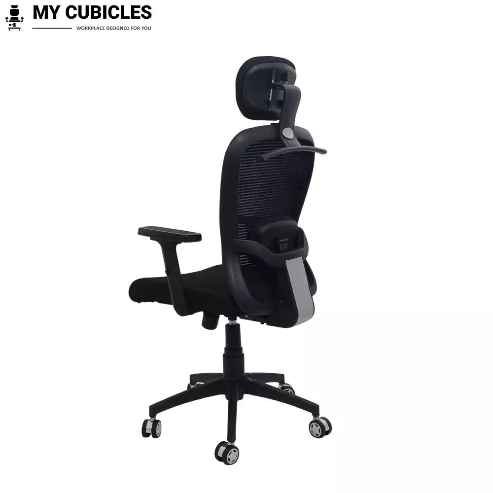 MY CUBICLES Cosmic Horizon Office Ergonomic Chair High Back Polyurethane Foam Weight Capacity Upto 120 Kg Black, MC0094