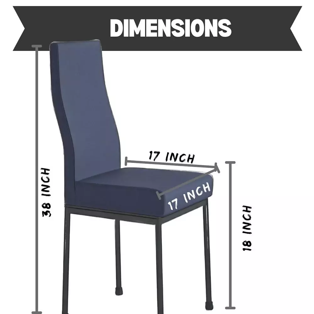 Zidle Bloom Dining Chair Set Faux Leatherette Solid Back Black for Living Room, Dining, Restaurant, Study, Balcony, Kitchen (Pack of 4)