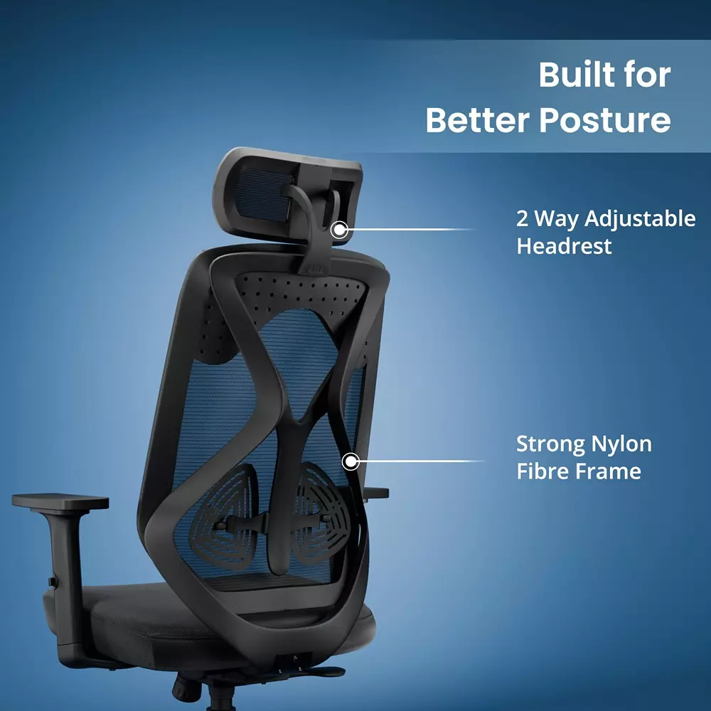 Vergo Office Chair Transform Classic HB High Back Black for WFH/Study/Computer Desk with Adjustable Armrests