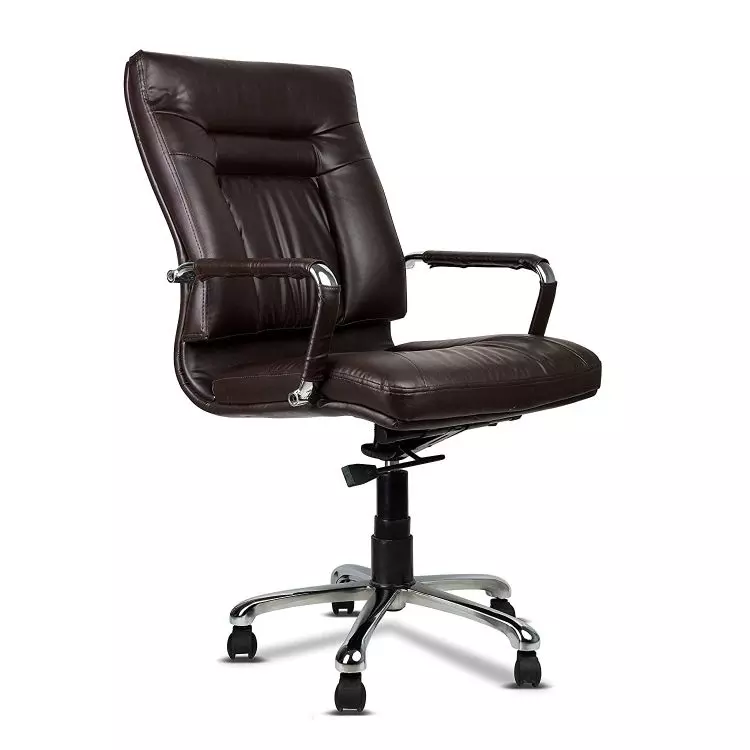 Ib basics Brown Leatherette Medium Back Ergonomicanomic Office Executive Chair