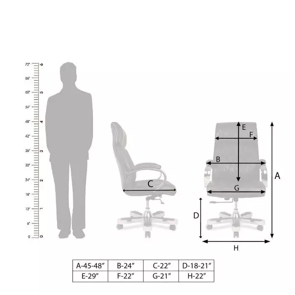 Ib basics Black Leatherette Mafiant Big & Tall High Back Office Executive Chair