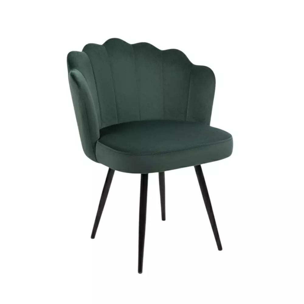 Activa Crown Luxury Desk Chair Without Arm Rest Medium Back Velvet Forest Green for Home, Office Or Living Room