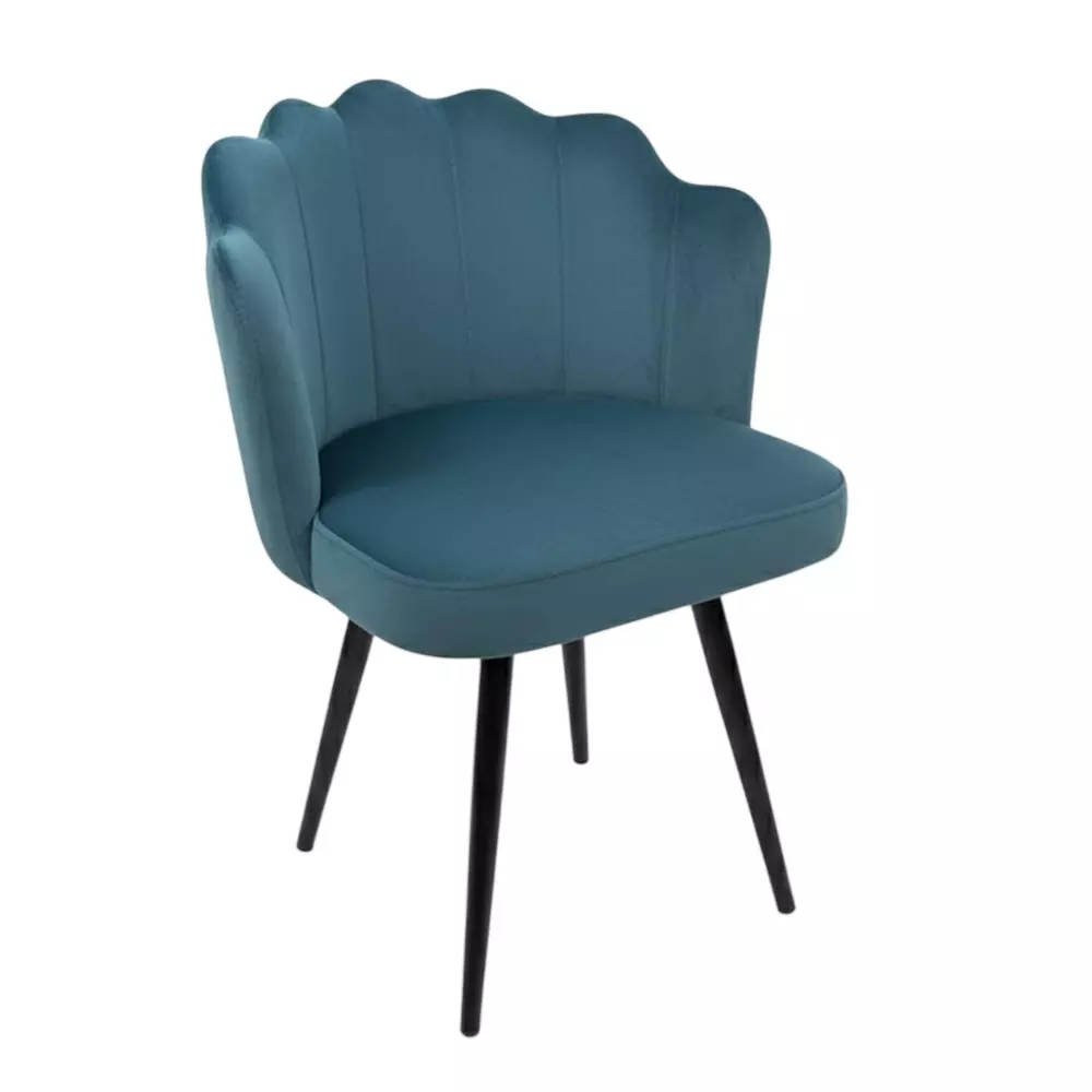 Activa Crown Luxury Desk Chair Without Arm Rest Medium Back Velvet Teal for Home, Office Or Living Room