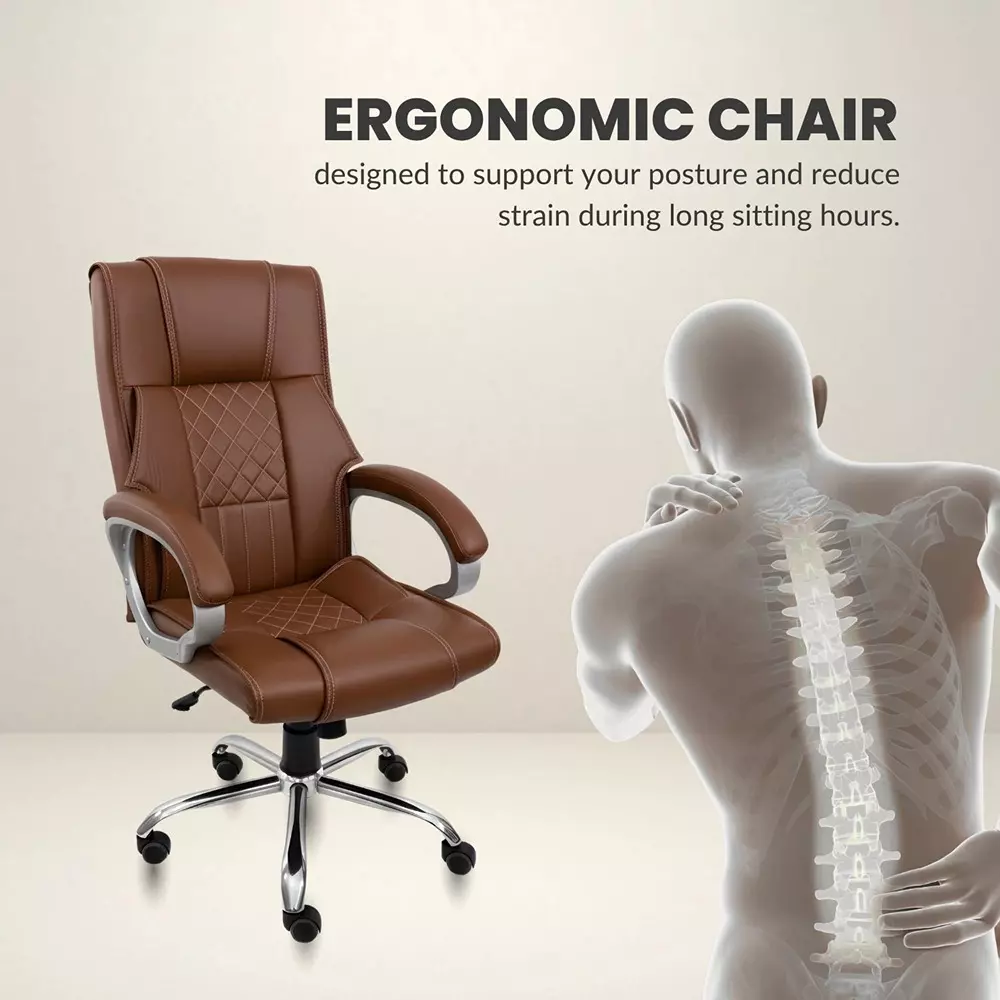 activa-kim-ergonomic-office-chair-with-padded-seat-arm-rest-high-back-premium-leatherette-brown-for-home-office-use