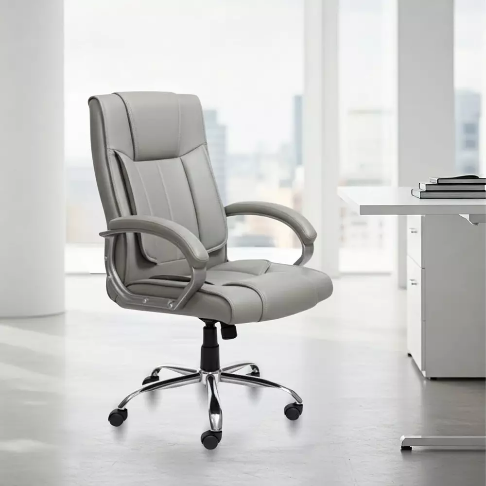 activa-kylie-ergonomic-boss-chair-with-padded-seat-arm-rest-high-back-premium-leatherette-pu-foam-grey-for-home-gaming-office-use
