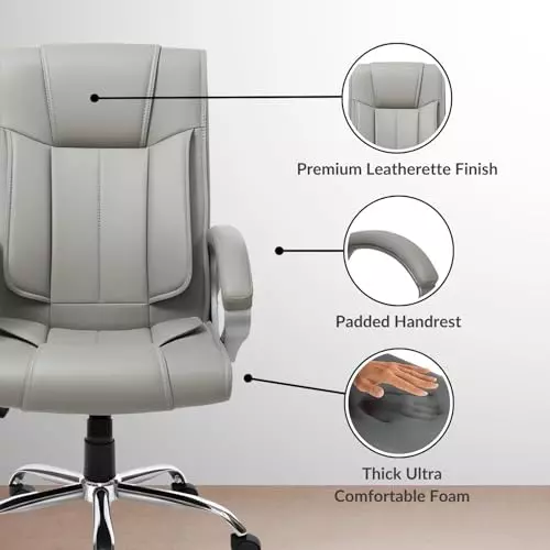 activa-kylie-ergonomic-boss-chair-with-padded-seat-arm-rest-high-back-premium-leatherette-pu-foam-grey-for-home-gaming-office-use