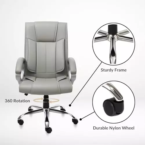 activa-kylie-ergonomic-boss-chair-with-padded-seat-arm-rest-high-back-premium-leatherette-pu-foam-grey-for-home-gaming-office-use