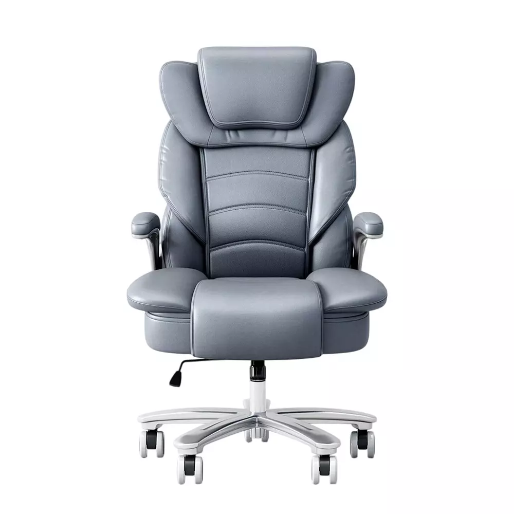 CHAIRTECH High Back Executive Office Chair with Steel Base Leatherette Dark Grey for Office & Professional Use