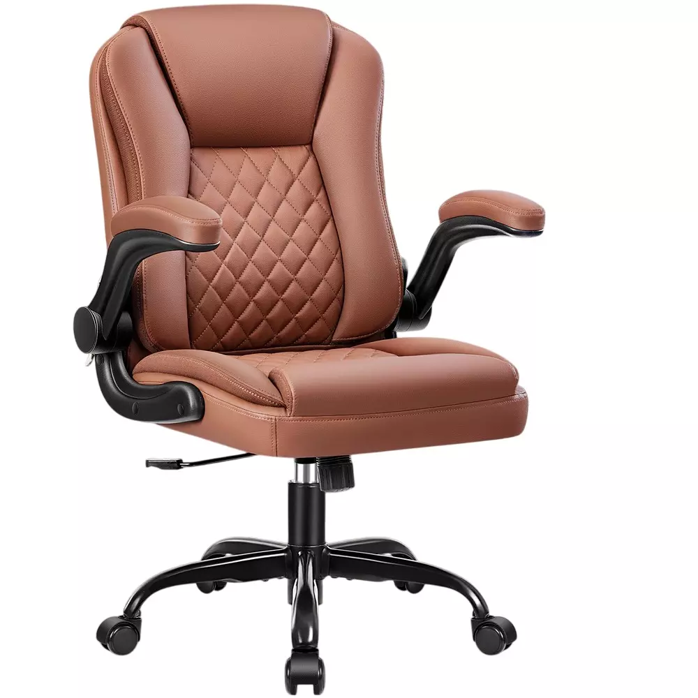 CHAIRTECH Office Conference Chair Leatherette Brown for Office & Professional Use