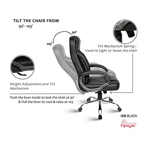 Rose I10 Revolving Office Chair High Back Black India