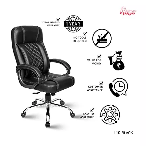 Rose I10 Revolving Office Chair High Back Black India