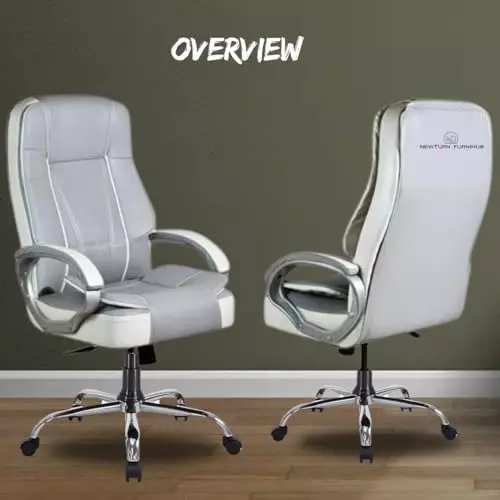 NEWTURN Creta Boss Office Chair High Back Standard Size Metal Material 5 Wheel Revolving Grey