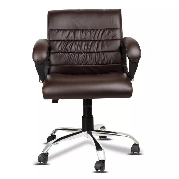 Ib basics Brown Leatherette Newton Medium Back Office Executive Chair
