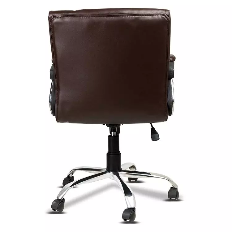 Ib basics Brown Leatherette Newton Medium Back Office Executive Chair