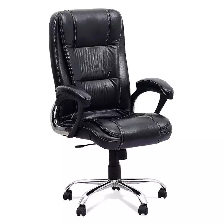 Ib basics Black Leatherette Dolcezza High Back Executive Swivel Office Desk Chair